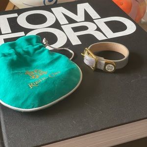 Rustic cuff silver bracelet